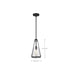 SATCO/NUVO Valentine Small Pendant Black Finish Hammered Glass (60-8255)