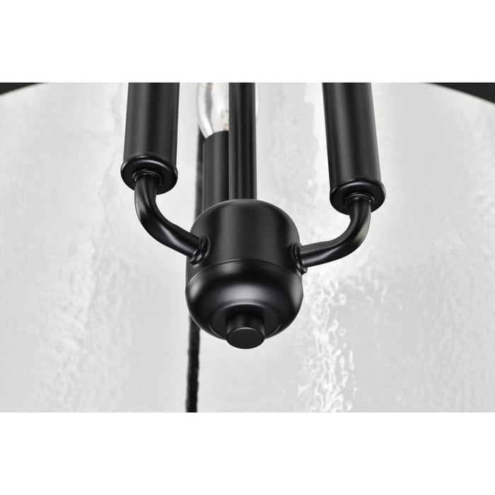 SATCO/NUVO Valentine Medium Pendant Black Finish Hammered Glass (60-8256)