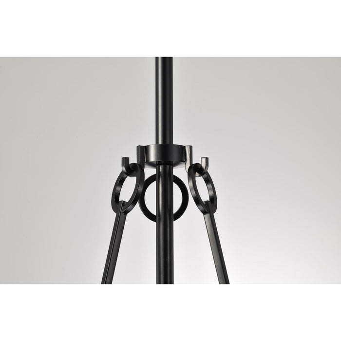 SATCO/NUVO Valentine Medium Pendant Black Finish Hammered Glass (60-8256)