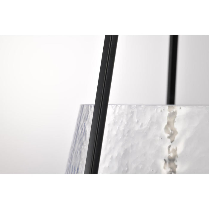 SATCO/NUVO Valentine Medium Pendant Black Finish Hammered Glass (60-8256)