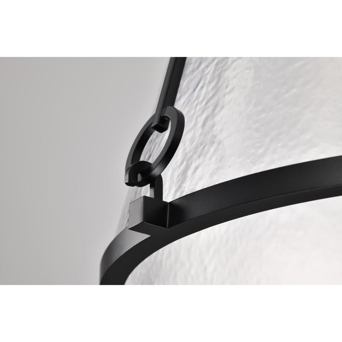 SATCO/NUVO Valentine Medium Pendant Black Finish Hammered Glass (60-8256)