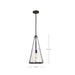 SATCO/NUVO Valentine Medium Pendant Black Finish Hammered Glass (60-8256)