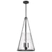 SATCO/NUVO Valentine Large Pendant Black Finish Hammered Glass (60-8257)