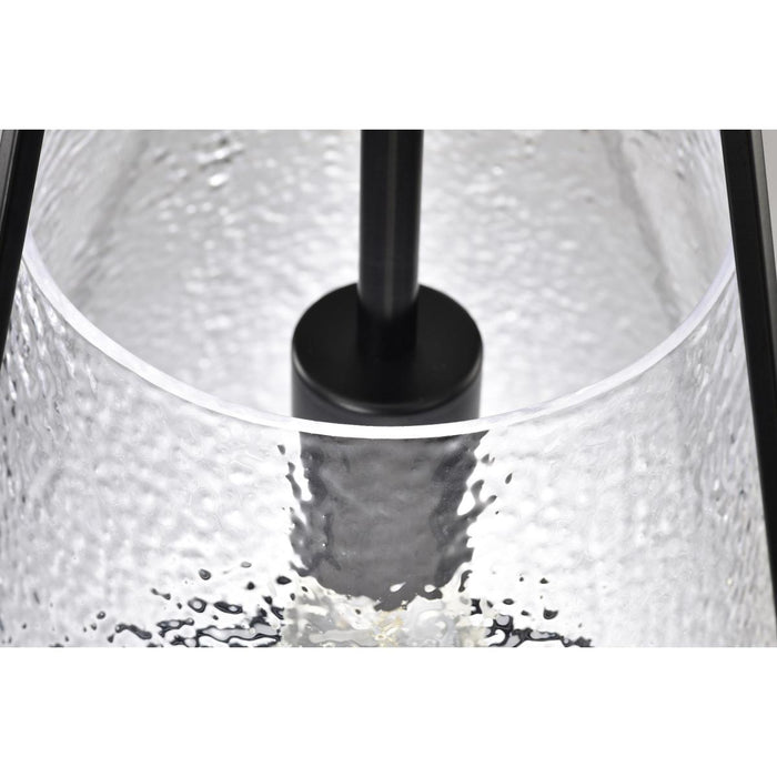 SATCO/NUVO Valentine Large Pendant Black Finish Hammered Glass (60-8257)