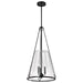 SATCO/NUVO Valentine Large Pendant Black Finish Hammered Glass (60-8257)
