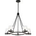 SATCO/NUVO Valentine 5-Light Chandelier Black Finish Hammered Glass (60-8258)