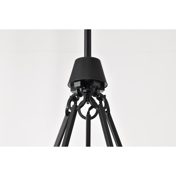 SATCO/NUVO Valentine 5-Light Chandelier Black Finish Hammered Glass (60-8258)