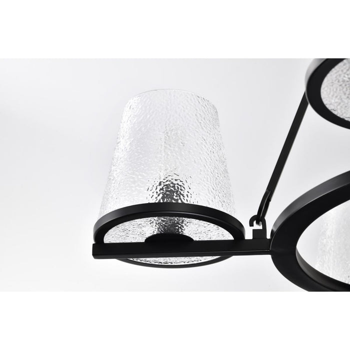 SATCO/NUVO Valentine 5-Light Chandelier Black Finish Hammered Glass (60-8258)