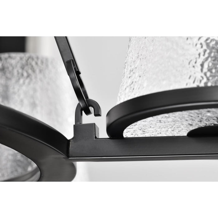 SATCO/NUVO Valentine 5-Light Chandelier Black Finish Hammered Glass (60-8258)