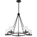 SATCO/NUVO Valentine 5-Light Chandelier Black Finish Hammered Glass (60-8258)
