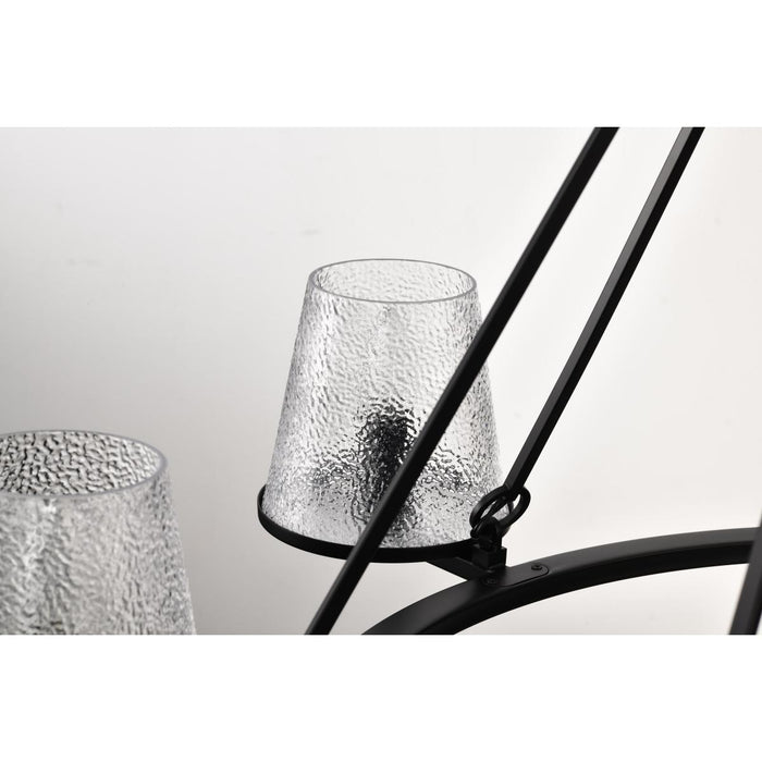SATCO/NUVO Valentine 7-Light Chandelier Black Finish Hammered Glass (60-8259)
