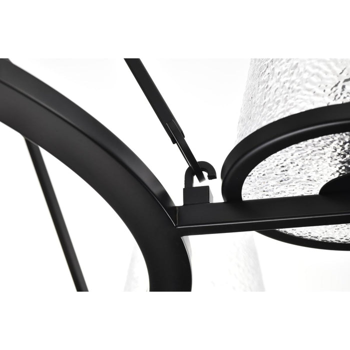 SATCO/NUVO Valentine 7-Light Chandelier Black Finish Hammered Glass (60-8259)