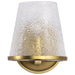 SATCO/NUVO Valentine 1-Light Vanity Vintage Brass Finish Hammered Glass (60-8261)