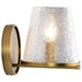 SATCO/NUVO Valentine 1-Light Vanity Vintage Brass Finish Hammered Glass (60-8261)