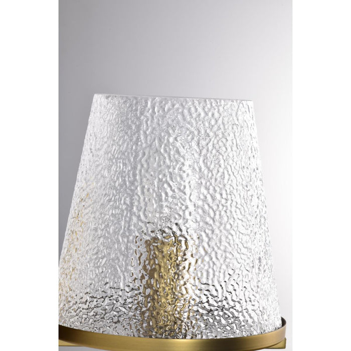 SATCO/NUVO Valentine 1-Light Vanity Vintage Brass Finish Hammered Glass (60-8261)