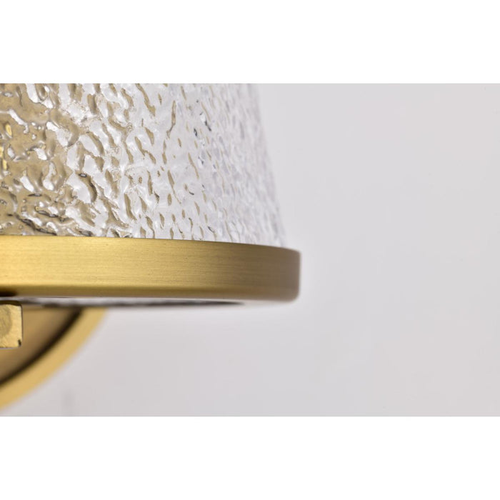 SATCO/NUVO Valentine 1-Light Vanity Vintage Brass Finish Hammered Glass (60-8261)