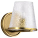 SATCO/NUVO Valentine 1-Light Vanity Vintage Brass Finish Hammered Glass (60-8261)