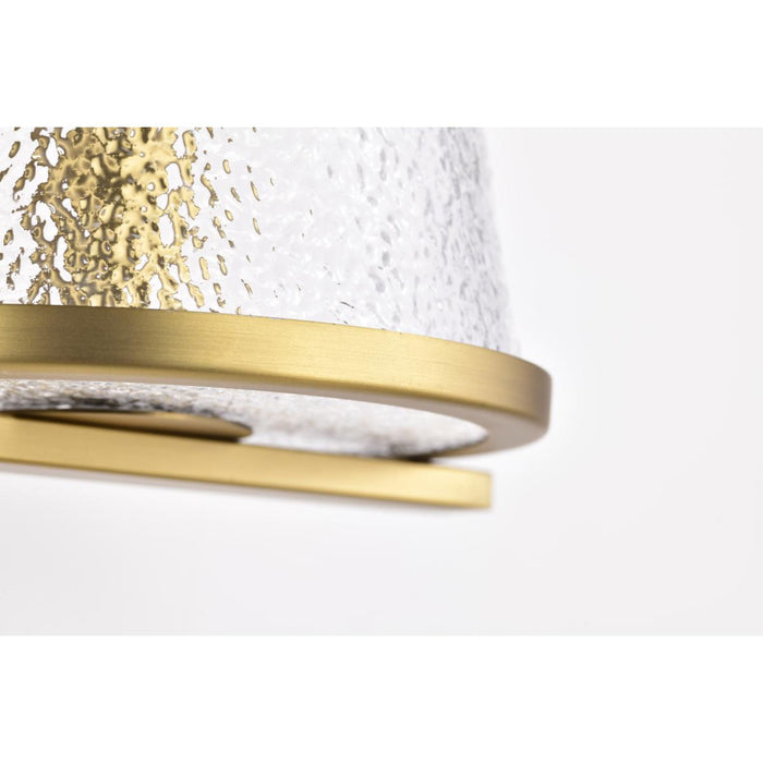 SATCO/NUVO Valentine 2-Light Vanity Vintage Brass Finish Hammered Glass (60-8262)