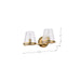 SATCO/NUVO Valentine 2-Light Vanity Vintage Brass Finish Hammered Glass (60-8262)