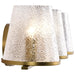 SATCO/NUVO Valentine 3-Light Vanity Vintage Brass Finish Hammered Glass (60-8263)