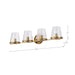 SATCO/NUVO Valentine 4-Light Vanity Vintage Brass Finish Hammered Glass (60-8264)