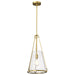 SATCO/NUVO Valentine Medium Pendant Vintage Brass Finish Hammered Glass (60-8266)