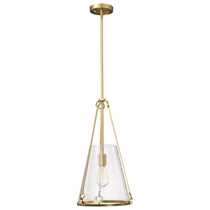 SATCO/NUVO Valentine Medium Pendant Vintage Brass Finish Hammered Glass (60-8266)