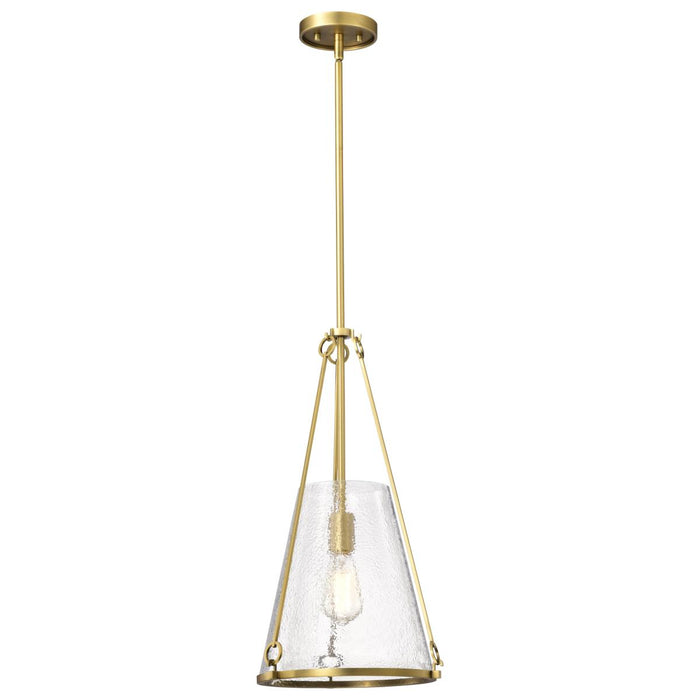 SATCO/NUVO Valentine Medium Pendant Vintage Brass Finish Hammered Glass (60-8266)