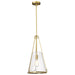 SATCO/NUVO Valentine Medium Pendant Vintage Brass Finish Hammered Glass (60-8266)
