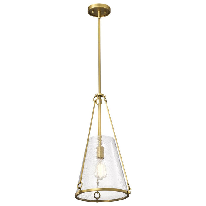SATCO/NUVO Valentine Medium Pendant Vintage Brass Finish Hammered Glass (60-8266)