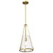 SATCO/NUVO Valentine Medium Pendant Vintage Brass Finish Hammered Glass (60-8266)