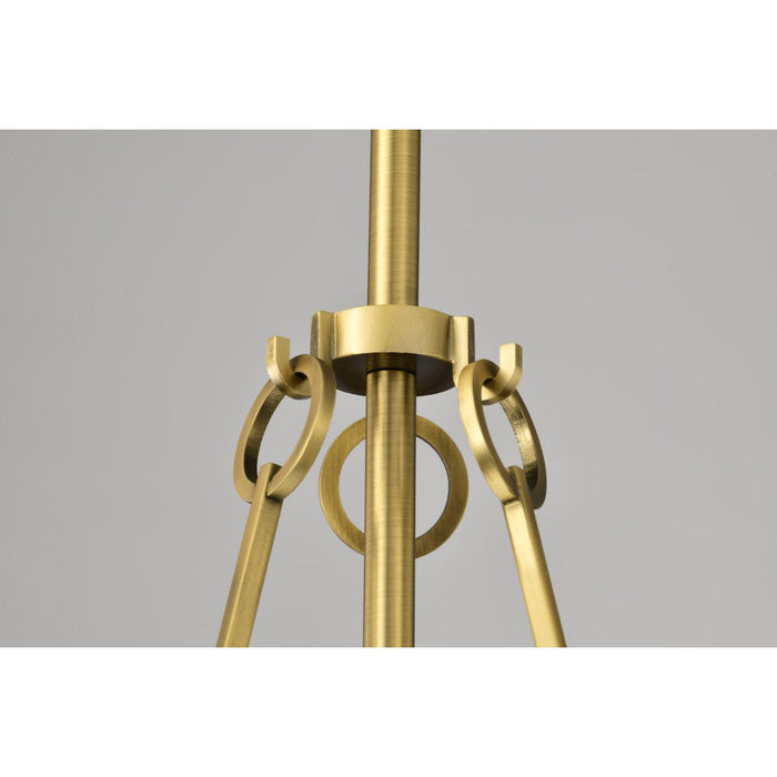 SATCO/NUVO Valentine Medium Pendant Vintage Brass Finish Hammered Glass (60-8266)