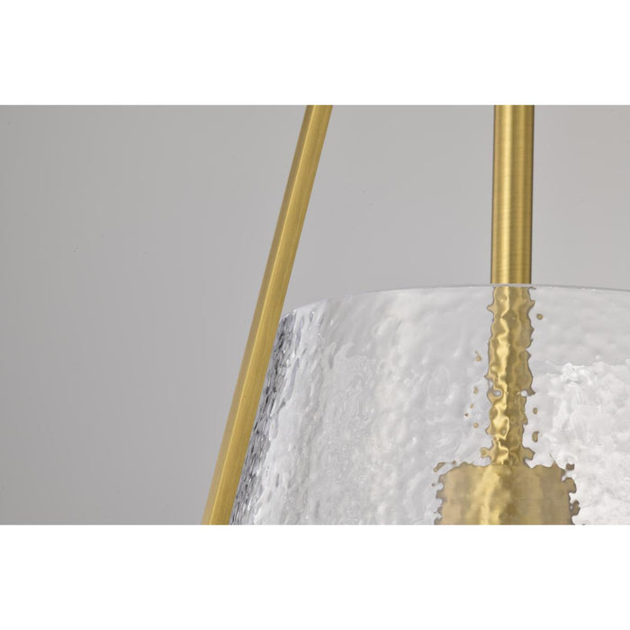 SATCO/NUVO Valentine Medium Pendant Vintage Brass Finish Hammered Glass (60-8266)