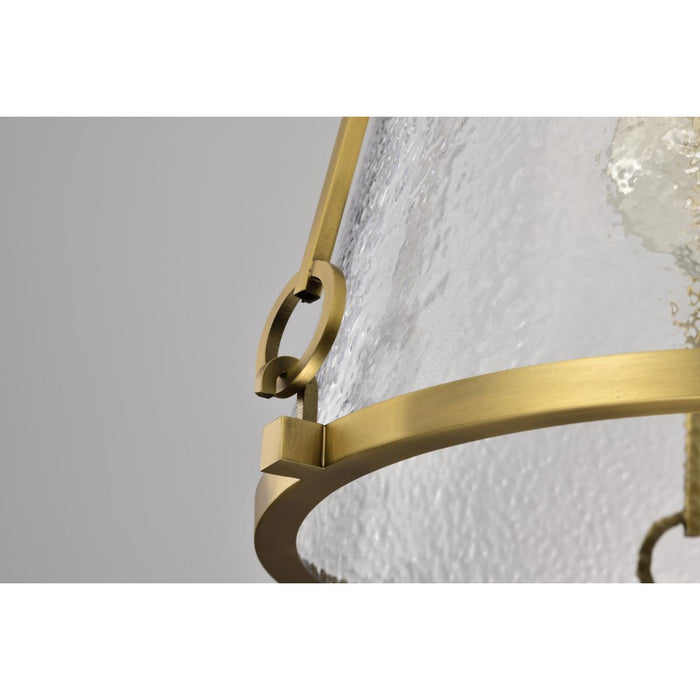 SATCO/NUVO Valentine Medium Pendant Vintage Brass Finish Hammered Glass (60-8266)