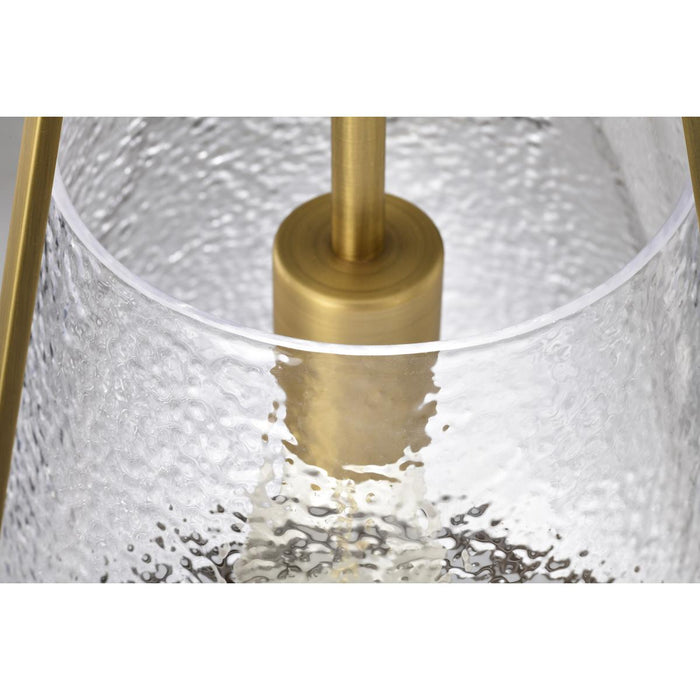 SATCO/NUVO Valentine Medium Pendant Vintage Brass Finish Hammered Glass (60-8266)