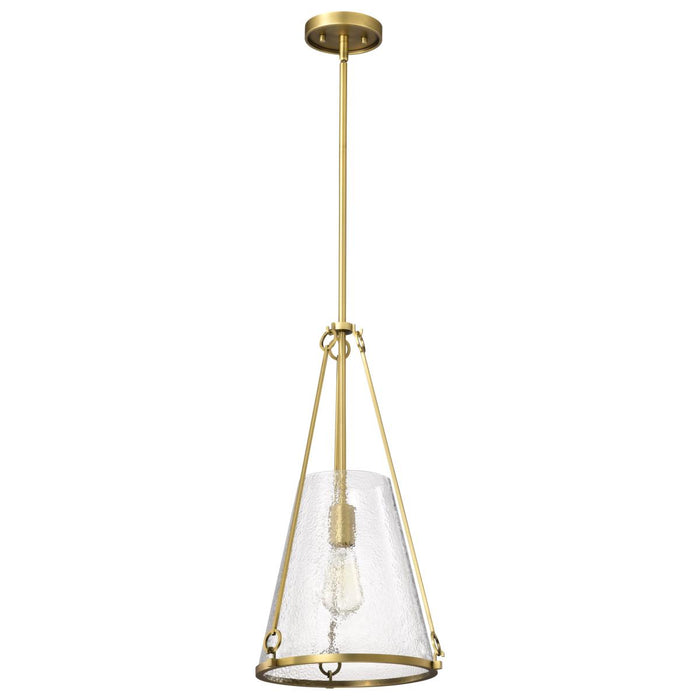 SATCO/NUVO Valentine Medium Pendant Vintage Brass Finish Hammered Glass (60-8266)