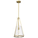 SATCO/NUVO Valentine Medium Pendant Vintage Brass Finish Hammered Glass (60-8266)