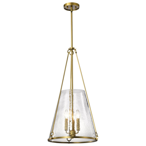 SATCO/NUVO Valentine Large Pendant Vintage Brass Finish Hammered Glass (60-8267)