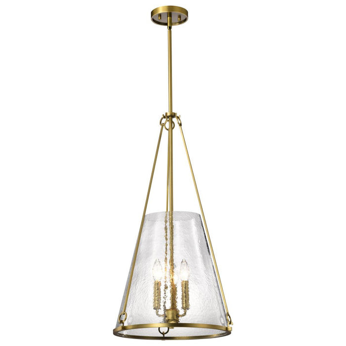 SATCO/NUVO Valentine Large Pendant Vintage Brass Finish Hammered Glass (60-8267)