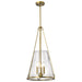 SATCO/NUVO Valentine Large Pendant Vintage Brass Finish Hammered Glass (60-8267)