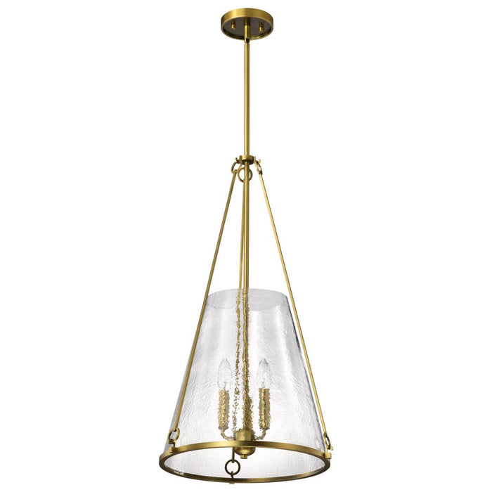 SATCO/NUVO Valentine Large Pendant Vintage Brass Finish Hammered Glass (60-8267)