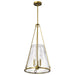 SATCO/NUVO Valentine Large Pendant Vintage Brass Finish Hammered Glass (60-8267)