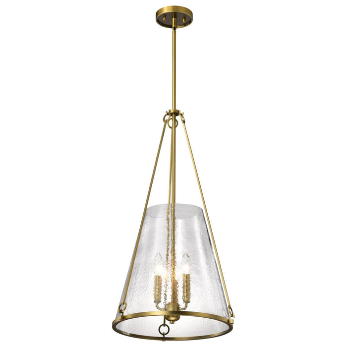 SATCO/NUVO Valentine Large Pendant Vintage Brass Finish Hammered Glass (60-8267)