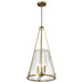 SATCO/NUVO Valentine Large Pendant Vintage Brass Finish Hammered Glass (60-8267)