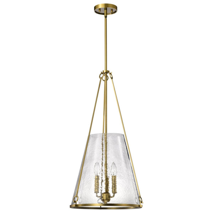 SATCO/NUVO Valentine Large Pendant Vintage Brass Finish Hammered Glass (60-8267)