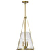 SATCO/NUVO Valentine Large Pendant Vintage Brass Finish Hammered Glass (60-8267)