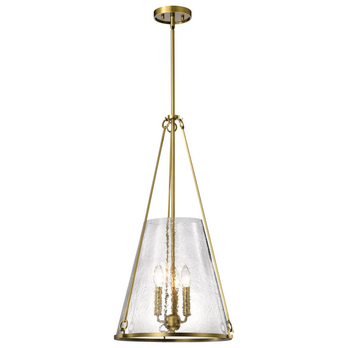 SATCO/NUVO Valentine Large Pendant Vintage Brass Finish Hammered Glass (60-8267)