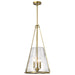 SATCO/NUVO Valentine Large Pendant Vintage Brass Finish Hammered Glass (60-8267)