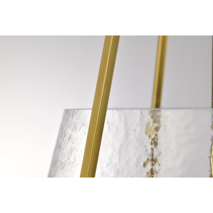 SATCO/NUVO Valentine Large Pendant Vintage Brass Finish Hammered Glass (60-8267)