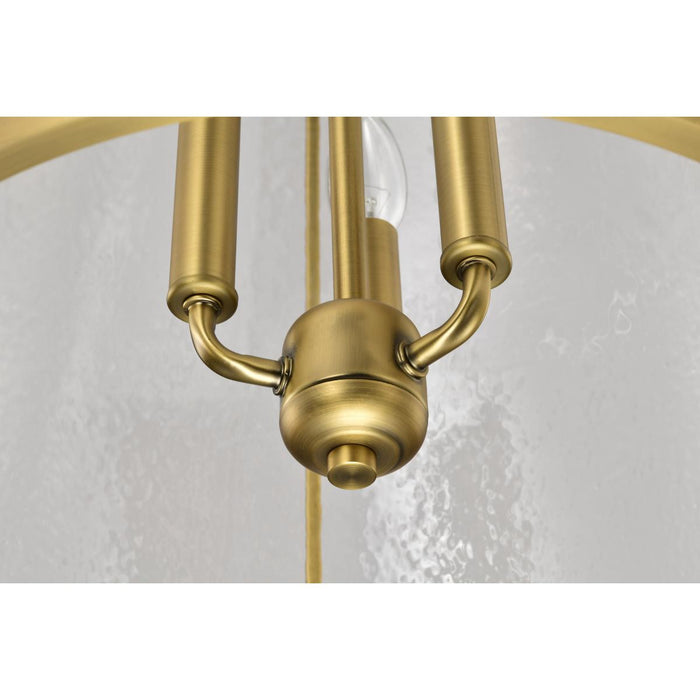 SATCO/NUVO Valentine Large Pendant Vintage Brass Finish Hammered Glass (60-8267)